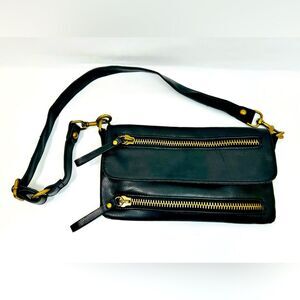 Hollywood Intuition Jaye Hersh Black Leather Shoulder Bag/Clutch